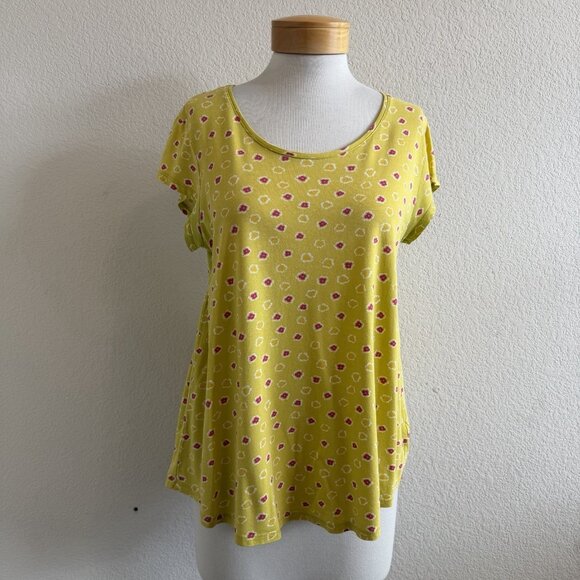 Gudrun Sjoden Floral Print Green/Pink Modal/Organic Cotton Short Sleeve Shirt M - Picture 2 of 10